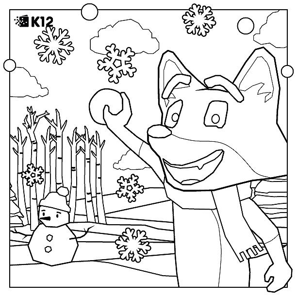 K12 Strider Activities Coloring winter thumbnail 1 image