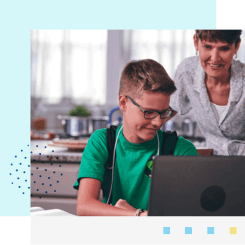 Student with a laptop and his mother K12 1624429036590 1 image